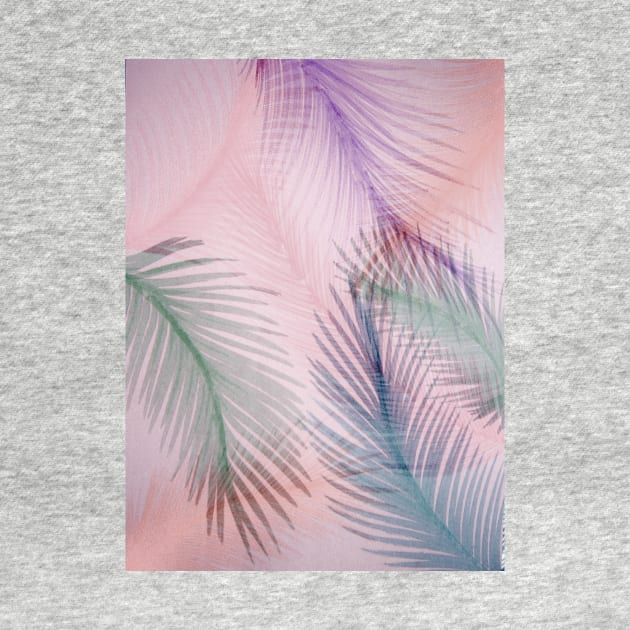 pink pretty pastel feather design deco tropical palm print art poster by jacquline8689